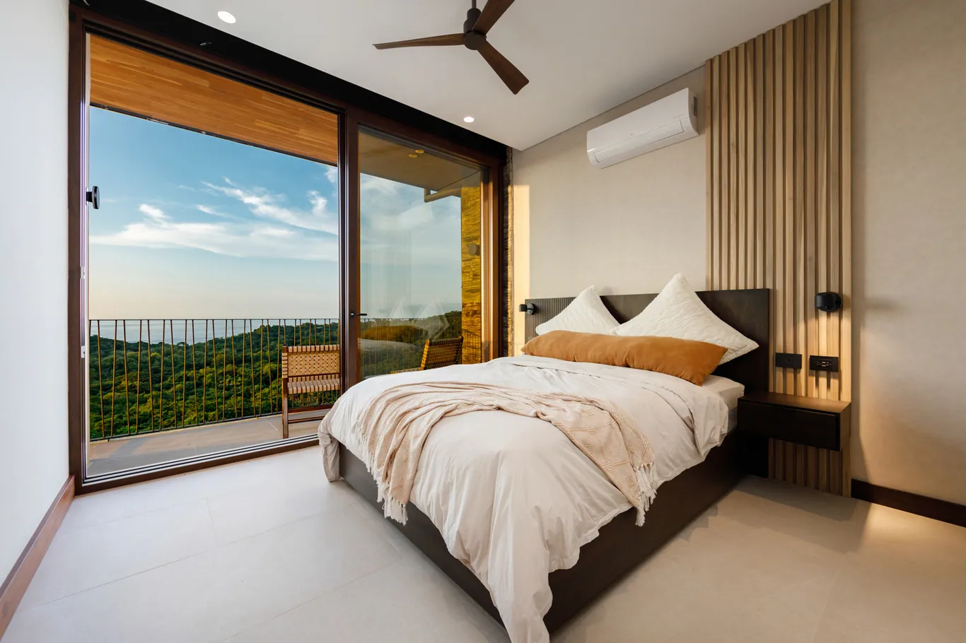 Bedroom with forest view